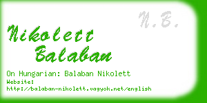 nikolett balaban business card